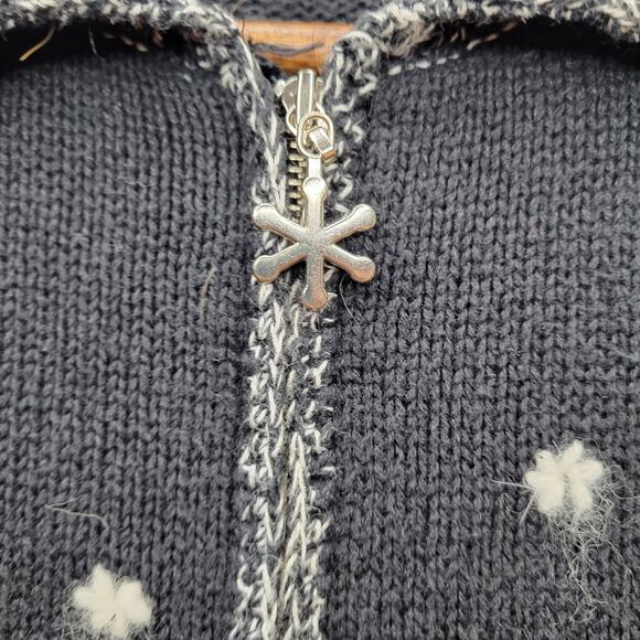 Black Christmas Cottagecore Country Cabin knitted Snowflake Holiday Sweater - Picture 3 of 6